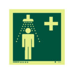 Safety Signs Photoluminescent Rigid PVC Emergency Shower Symbol