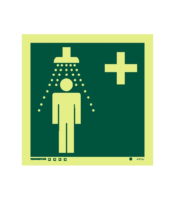 Safety Signs Photoluminescent Rigid PVC Emergency Shower Symbol 