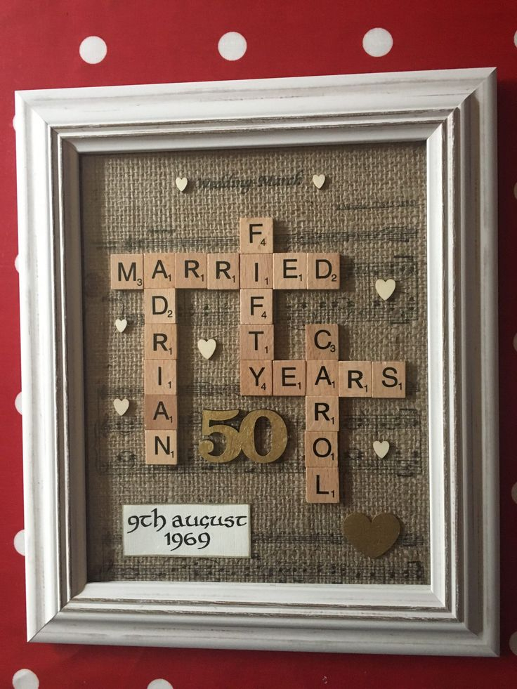 Scrabble Tiles Golden Wedding 50th Anniversary Gift 50th anniversary 