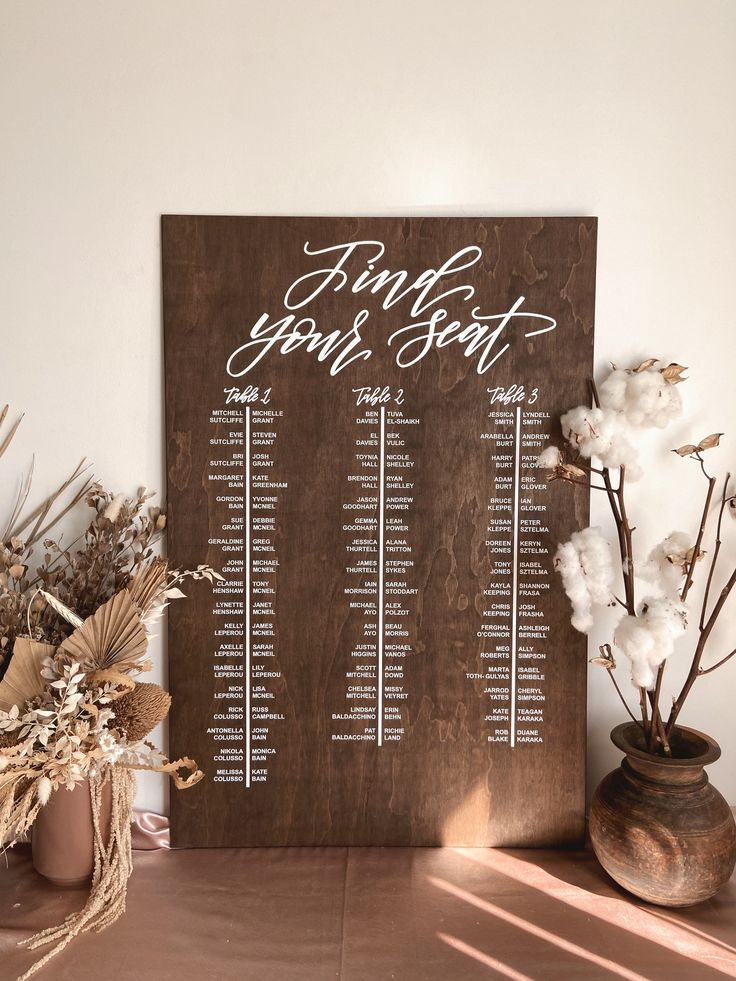SEATING Chart Find Your Seat Wooden Wedding Guest Seating Plan 