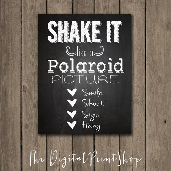 Shake It Like A Polaroid Guestbook Alternative Sign Click A Polaroid 