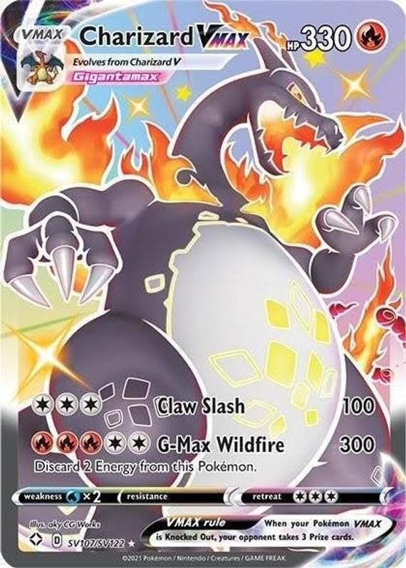 Shiny Charizard VMAX SV107 SV122 Shining Fates Full Art Secret Rare 