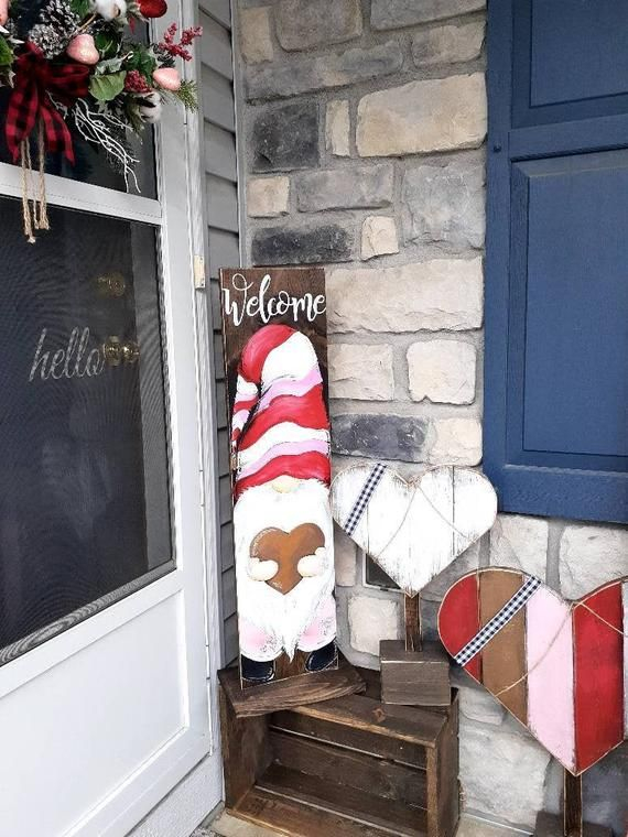 Spring Front Porch Gnome Sign Valentine s Day Porch Sign Gnome Sweet 