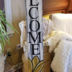 Sunflower Yellow Welcome Sign Sunflower Summer Porch Sign Etsy In