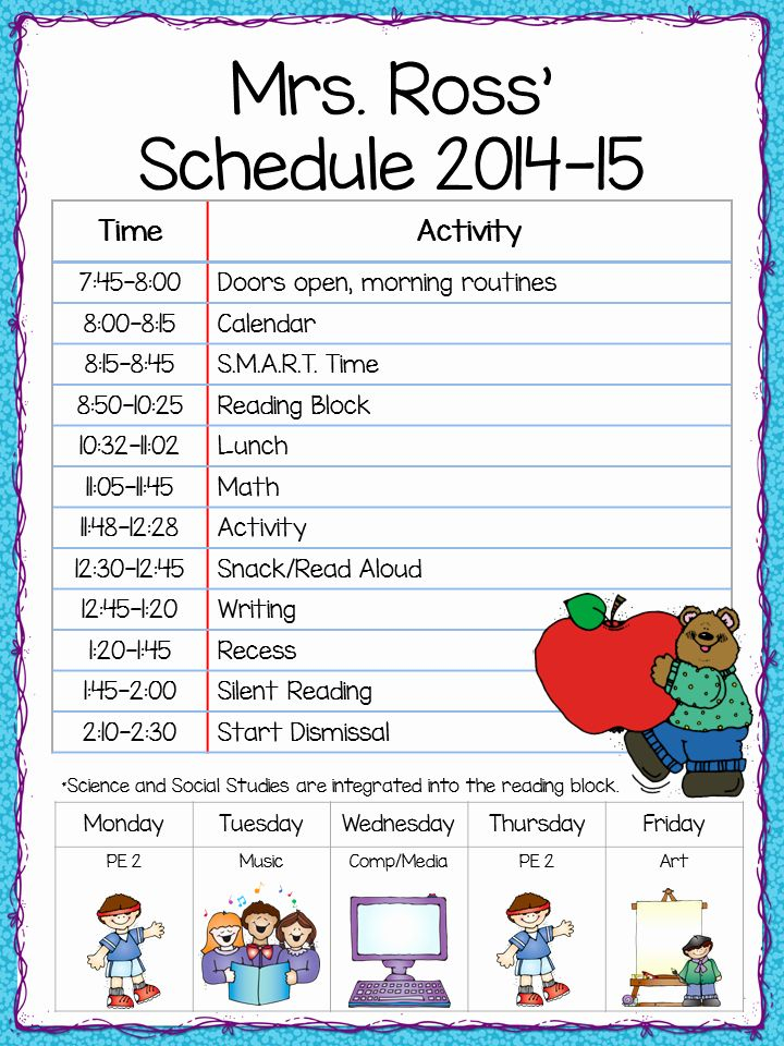 Teacher Daily Schedule Template Free Lovely Class Schedule Freebie 