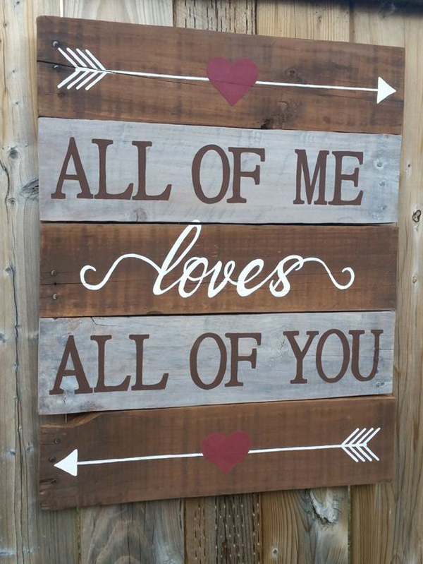 Unique rustic wood sign for valentine day decor HomeMydesign