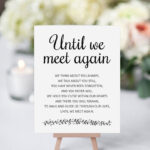 Until We Meet Again Memorial Poem Printable Wedding Etsy