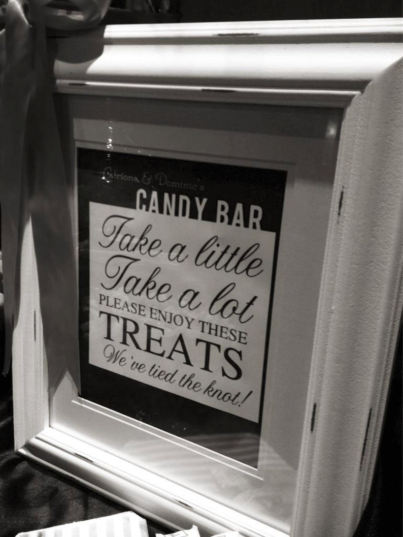 Wedding Candy Bar Sign Etsy