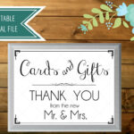 Wedding Card Box Sign Cards And Gifts Sign Gift Table