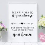 Wedding Guest Mask Sign Printable Wear A Mask Sign For Covid Etsy