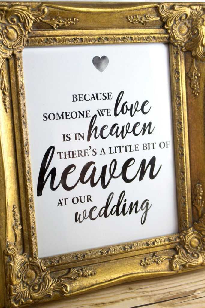 Wedding Memorial Sign Someone We Love Is In Heaven So Etsy