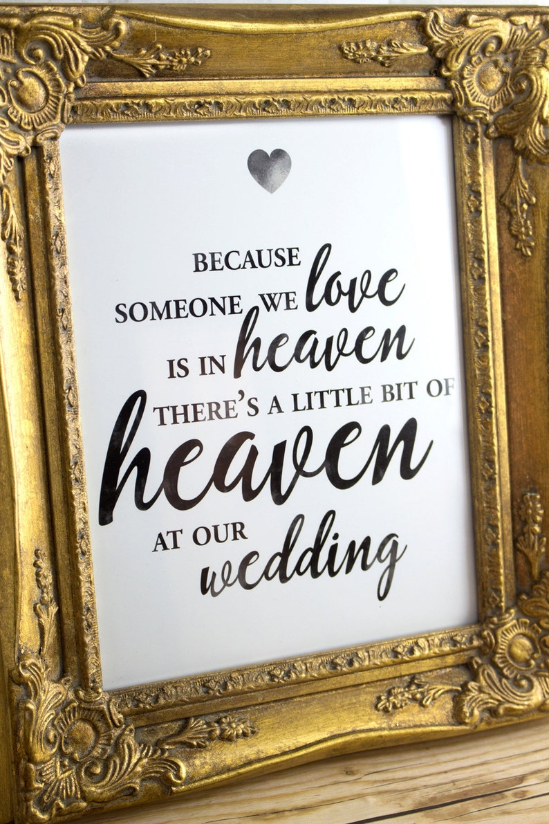 Wedding Memorial Sign Someone We Love Is In Heaven So Etsy