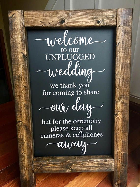 Wedding Quotes UNPLUGGED WEDDING Welcome Wedding Chalkboard Easel 