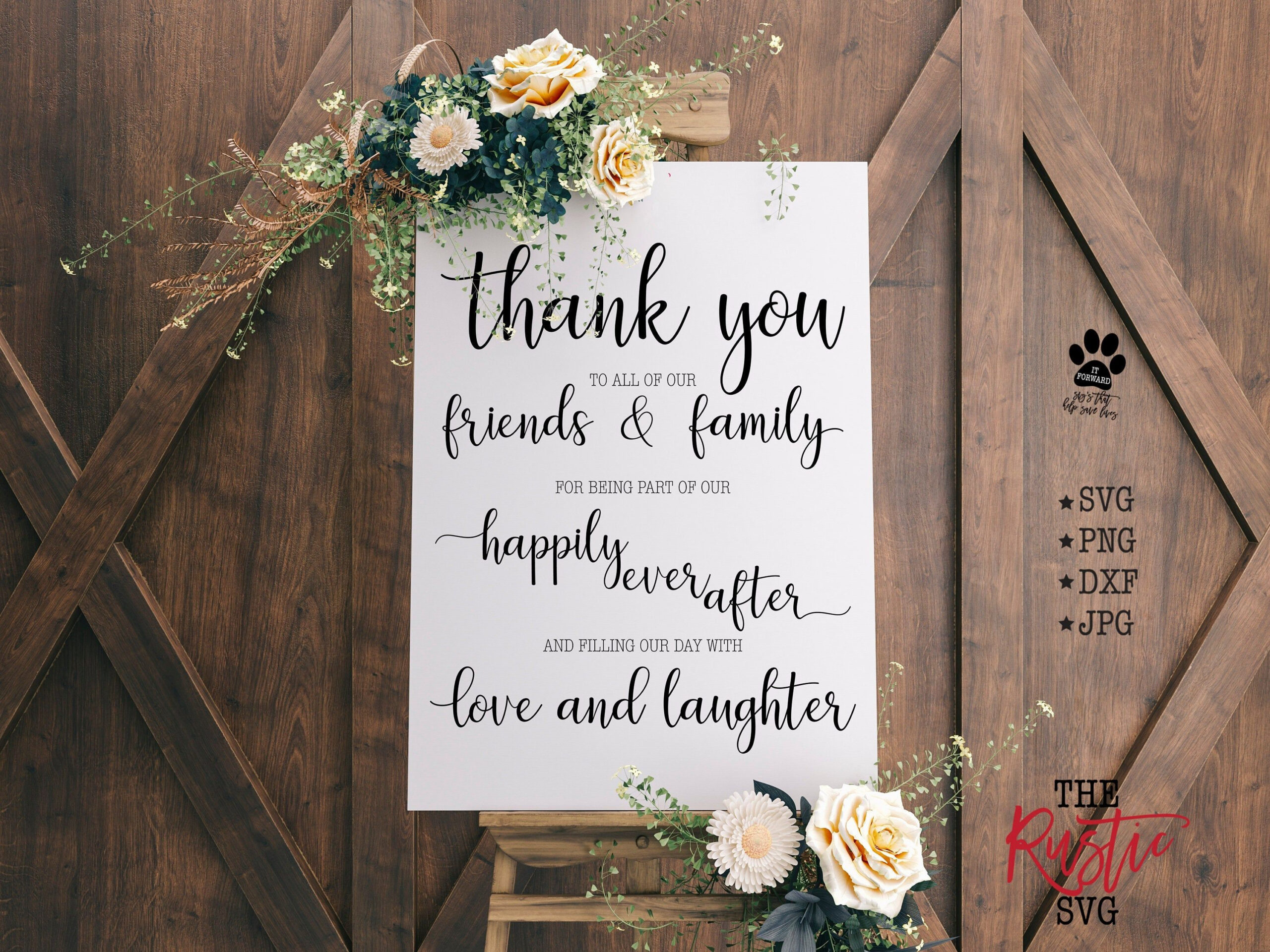 Wedding Thank You Sign Printable Thank You Sign Thank You Etsy 