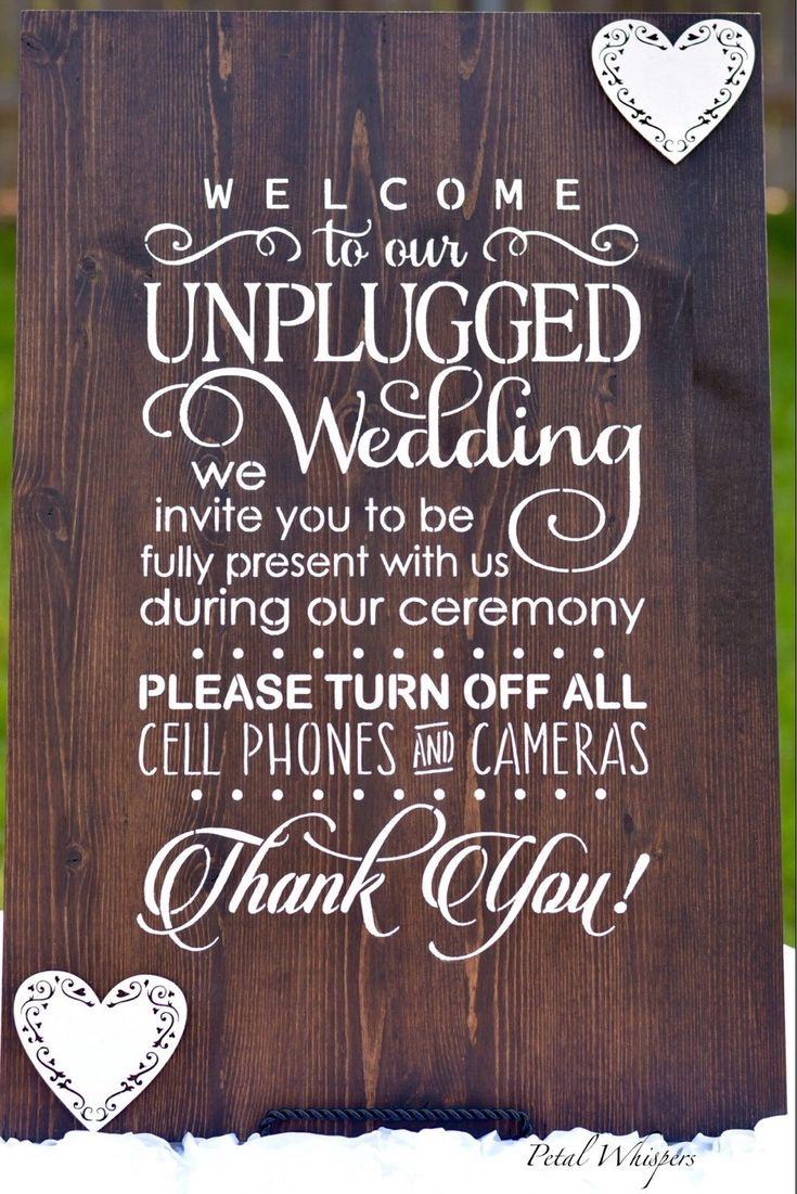 Wedding Unplugged Sign Wood Wedding Sign Rustic Wedding Decor