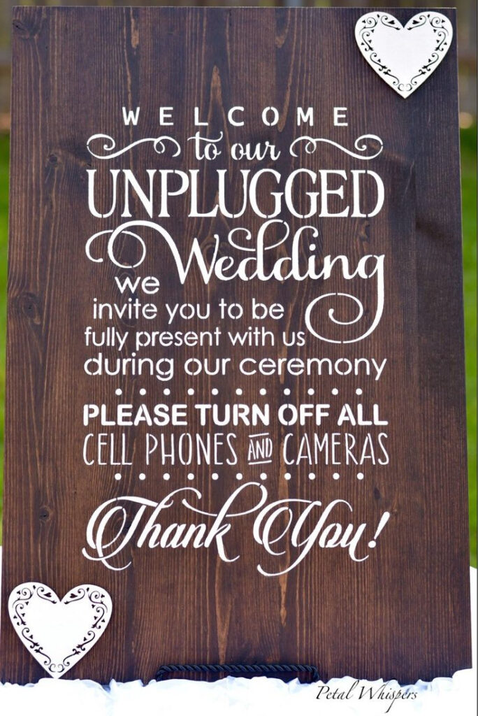 Wedding Unplugged Sign Wood Wedding Sign Rustic Wedding Decor 