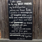 Wedding Vows Anniversary Gift Wood Sign 12 X 20 Marriage