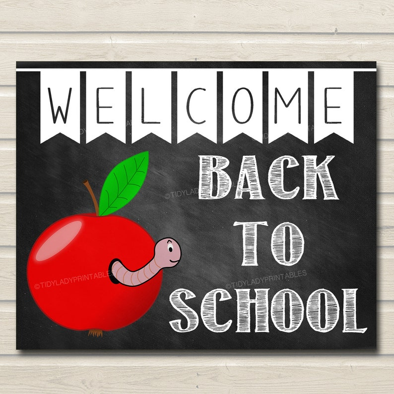 Welcome Back To School Sign Classroom Decor Apple School Etsy