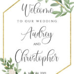 Welcome Wedding Sign Template Printable Greenery Wedding Sign Etsy