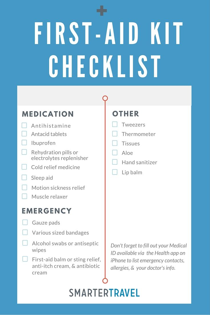 What Do I Need In My Travel First Aid Kit First Aid Kit Checklist 