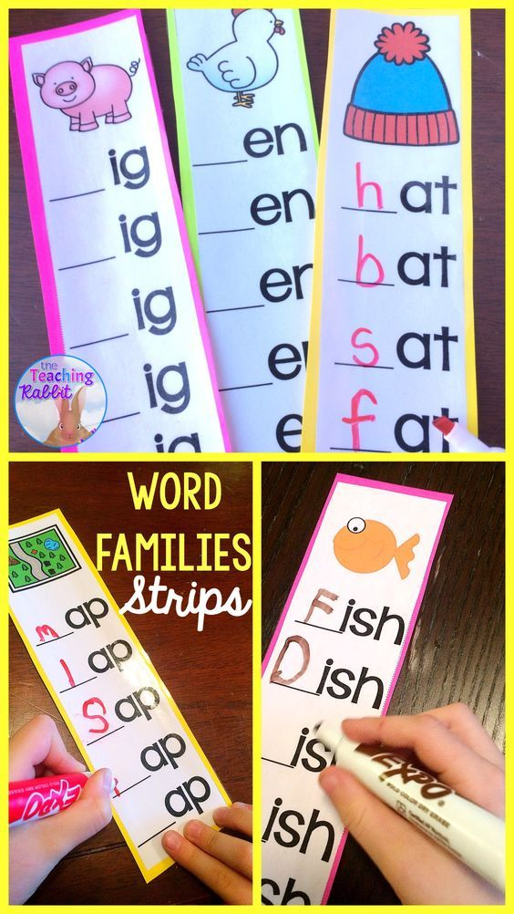 Word Families Strips Printable Digital Word Families First Grade 
