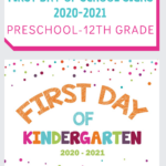 2020 2021 First Day Of School Sign Printable School Signs First Day