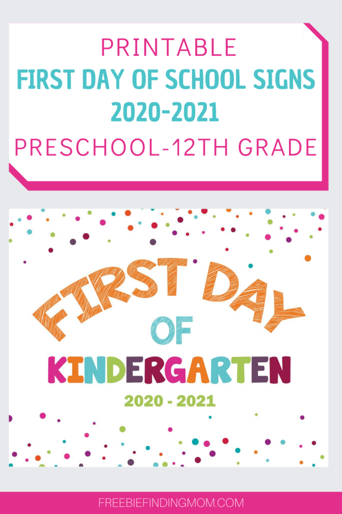 2020 2021 First Day Of School Sign Printable School Signs First Day 