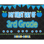 3rd Grade First Day Of School 2020 2021 Chalkboard Sign Etsy