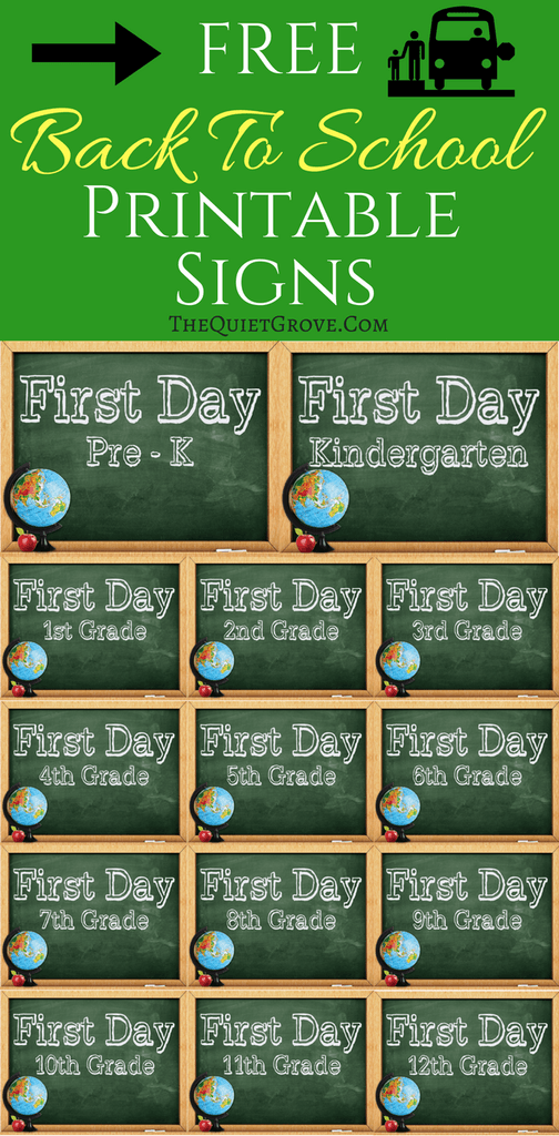 5 FREE Back To School Printable Sign Sets School Signs Back To 