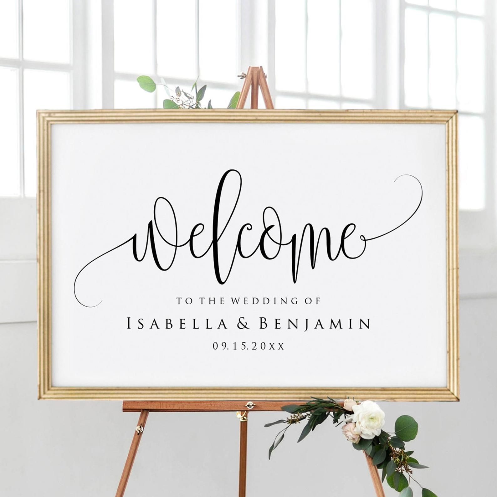 5 Sizes Editable Wedding Welcome Sign Template Welcome Sign Printable 