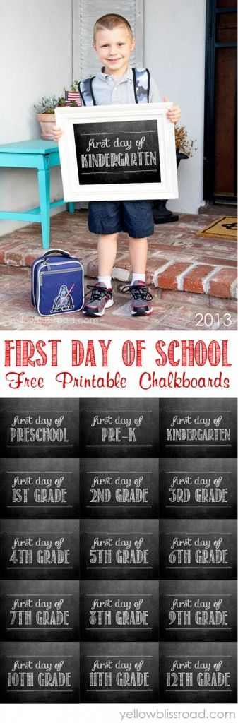 A Happy Frugal Life Free Printable 1st Day Of School Signs