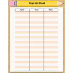 Back to School Sign Up Sheet YourTemplateFinder Sign Up Sheets