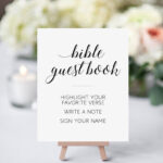 Bible Guest Book Sign Elegant Printable Wedding Sign Etsy Wedding