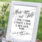 Bible Guest Book Sign Sign Our Bible Sign Highlight Your Etsy