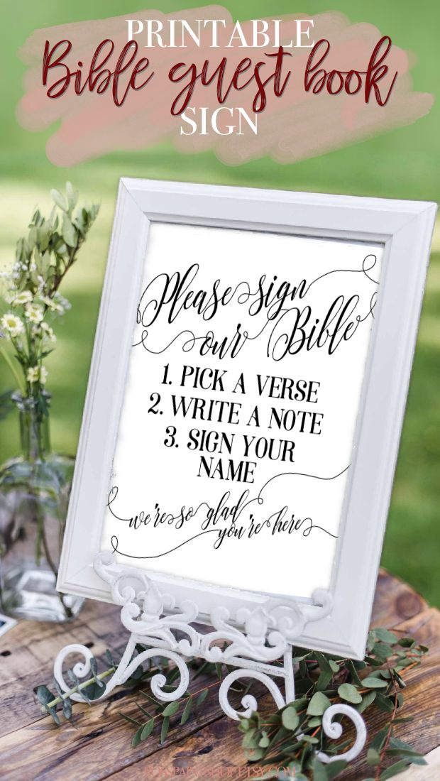 Bible Guest Book Sign Sign Our Bible Sign Highlight Your Etsy 