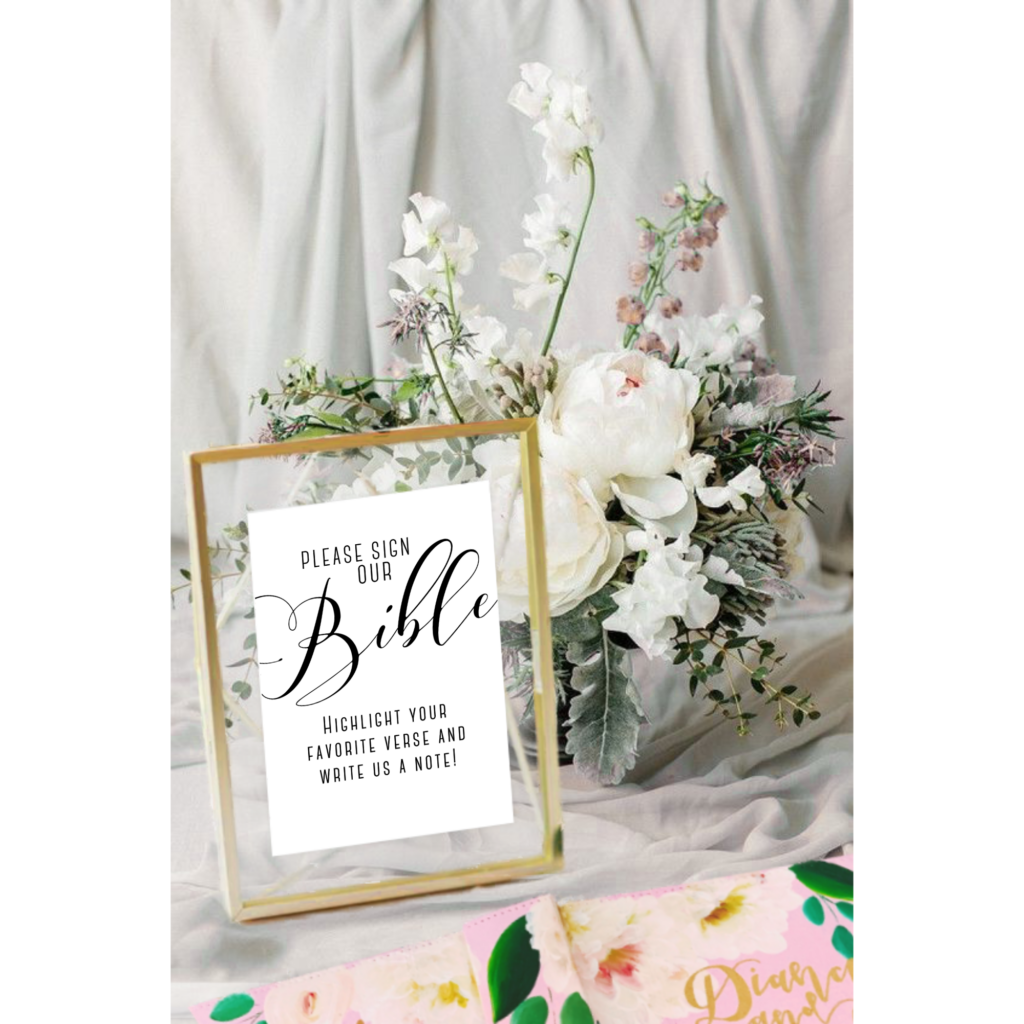 Bible Guest Book Sign Sign Our Bible Sign Highlight Your Favorite 