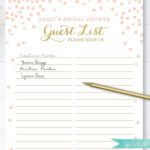 Bridal Shower Guest List PERSONALIZED Printable Pink Etsy In 2020