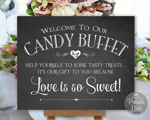 Candy Buffet Sign Chalkboard Printable Wedding Sign Digital Instant 