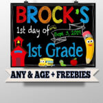 Chalkboard First Day Of School Style Sign Printable First Day Of 1st