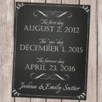 Chalkboard Wedding Dates Sign Important Dates Sign Special Dates