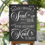 Choose A Seat Not A Side Wedding Sign Chalkboard Printable No Seating