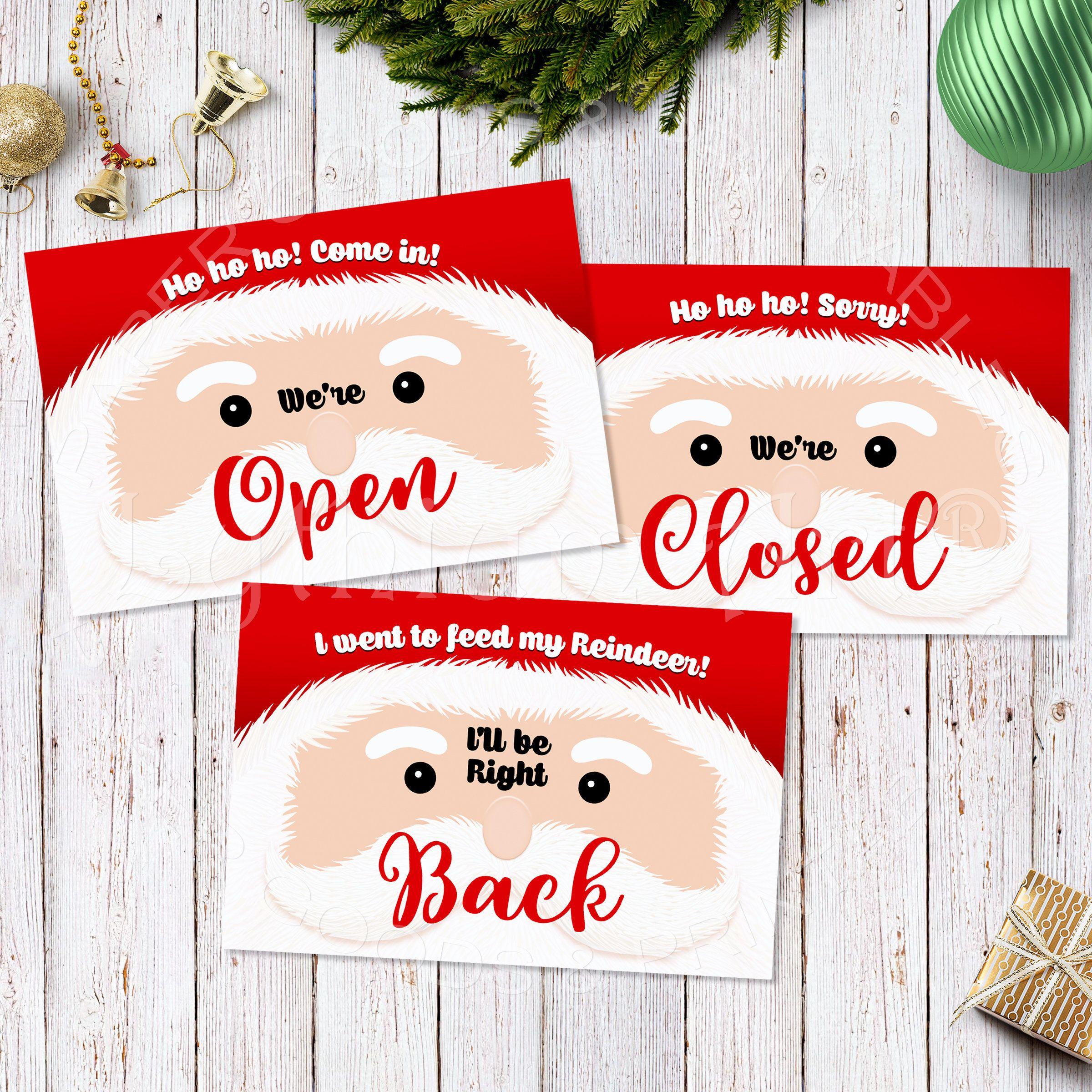 Christmas Open And Closed Signs Instant Download Printable Signs I 