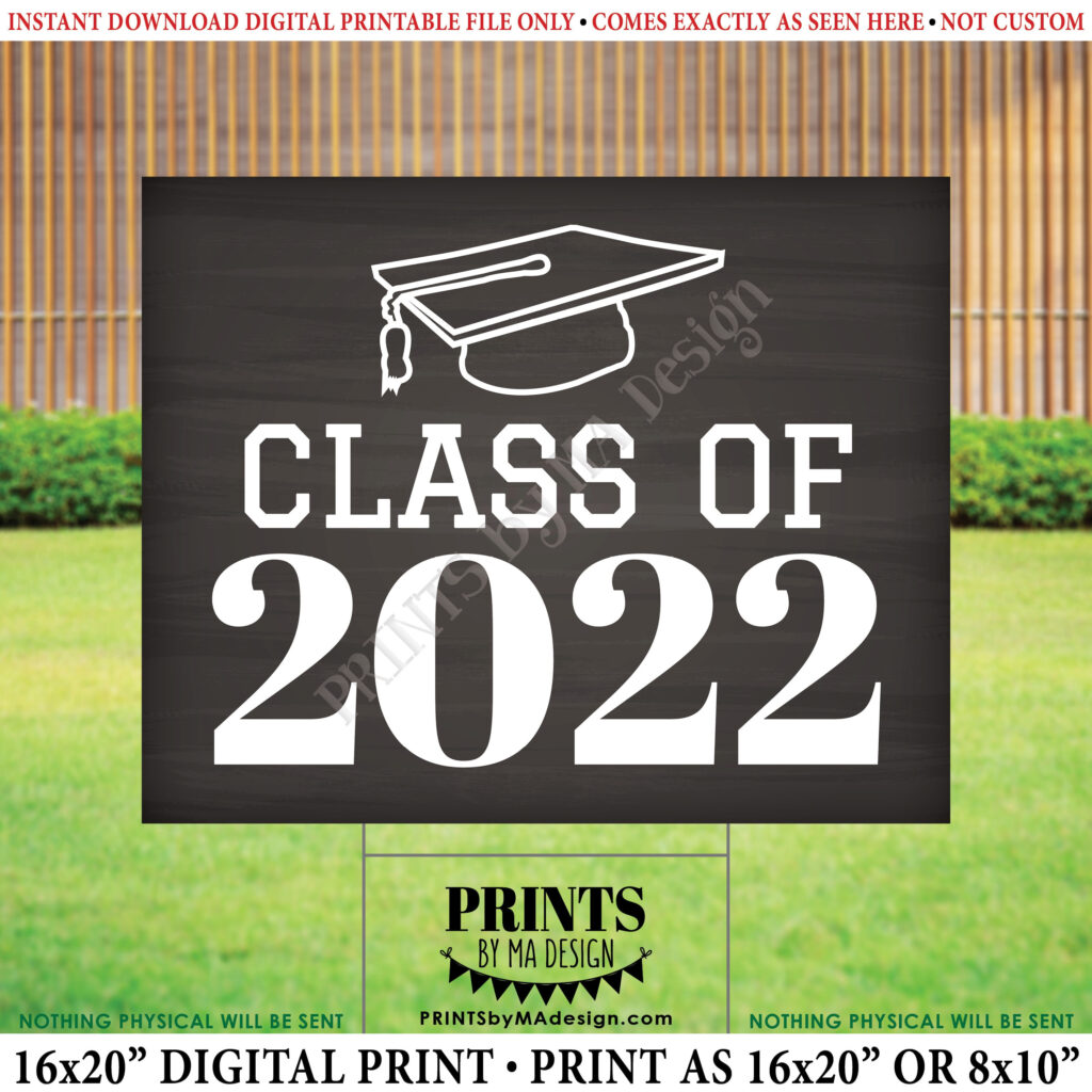 Class Of 2022 Sign High School Graduation In 2022 PRINTABLE 8x10 