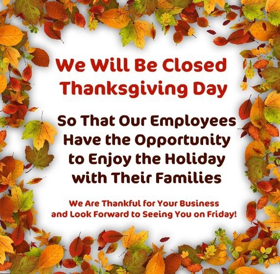 Printable Closed Thanksgiving Day Signs 2023 FreePrintableSign