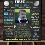 Custom Printable First Birthday Sign Photo Board Chalkboard Etsy