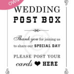 Digital Download Wedding Post Box Sign Wedding Post Box Post Box