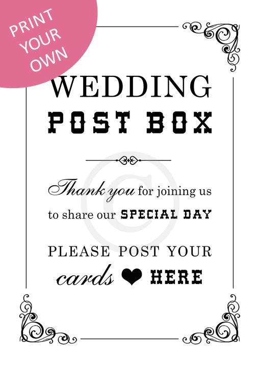 Digital Download Wedding Post Box Sign Wedding Post Box Post Box 