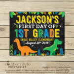 Dinosaur First Day Of School Sign Printable Dinosaurs 1st Etsy