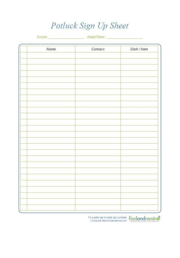 Download Potluck Sign Up Sheet 04 Sign Up Sheets Food Signs Potluck