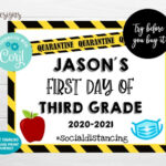 Editable First Day Of School Sign Instant Download Quarantine Back To